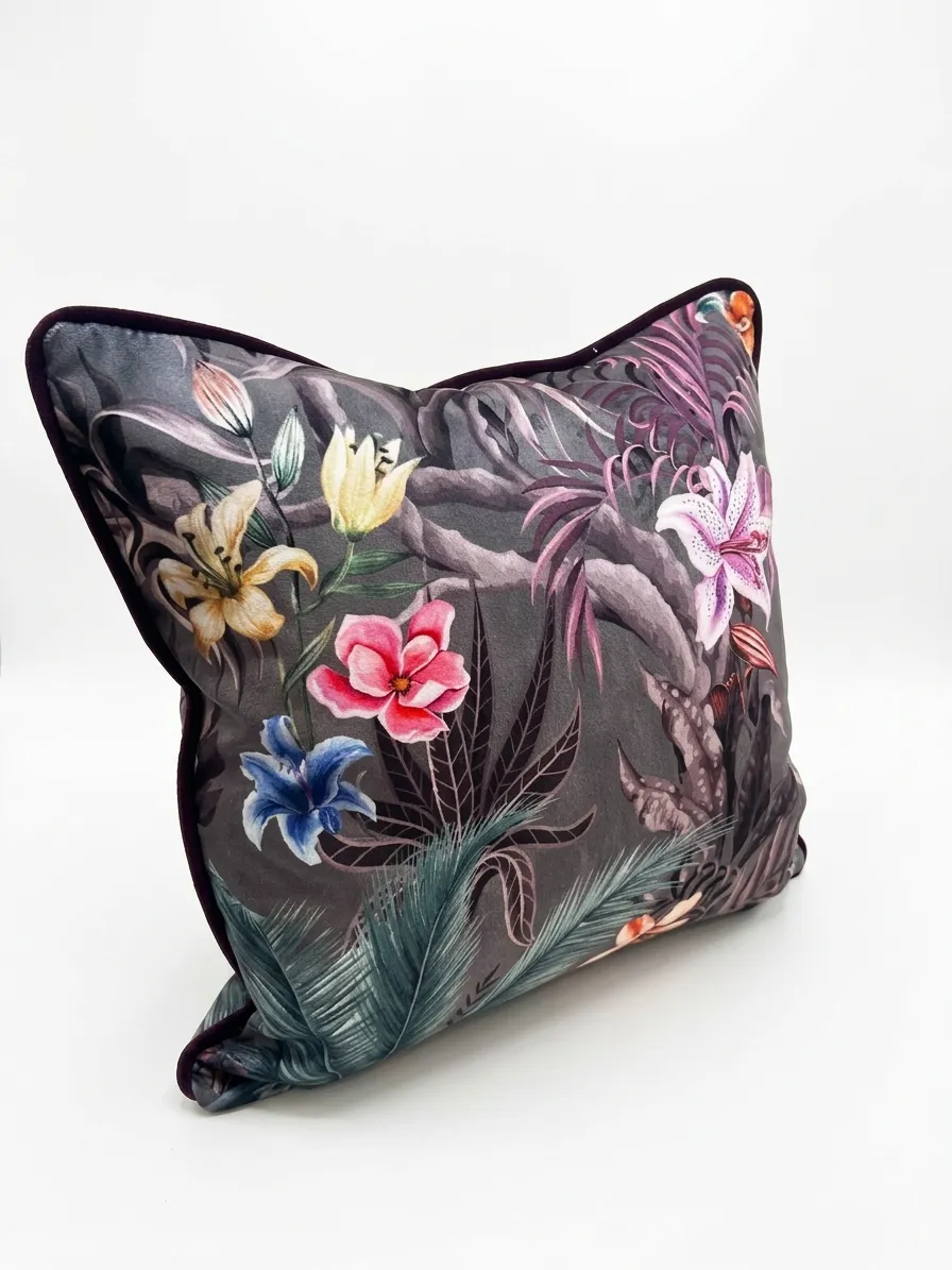 Dark Floral Scatter Cushion