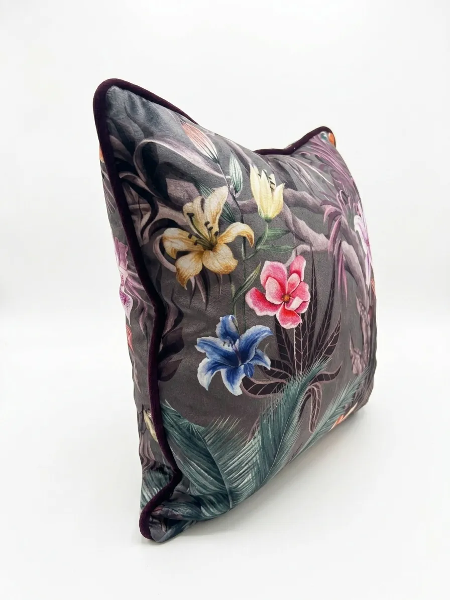 Dark Floral Scatter Cushion side Dark Floral Scatter Cushion