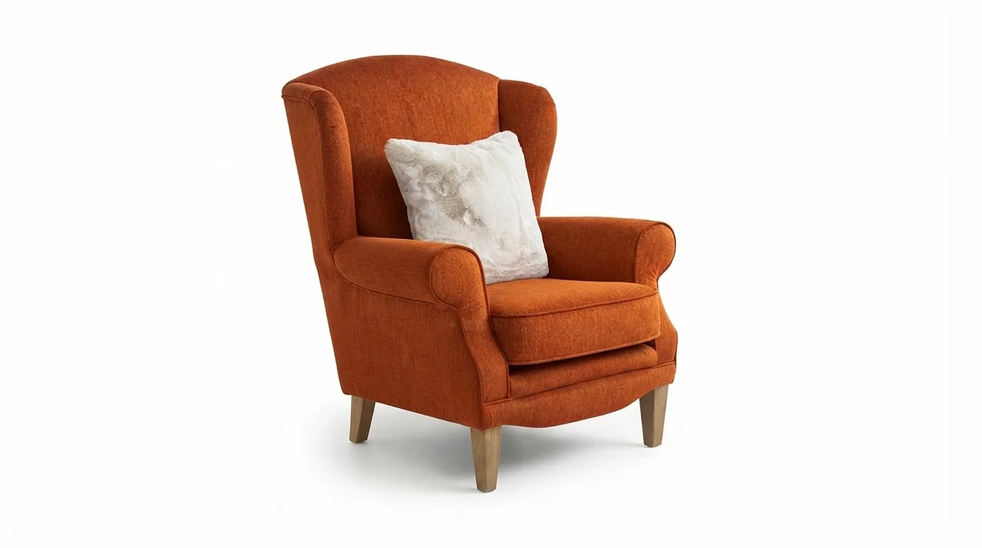 Kingsbury orange chair side on