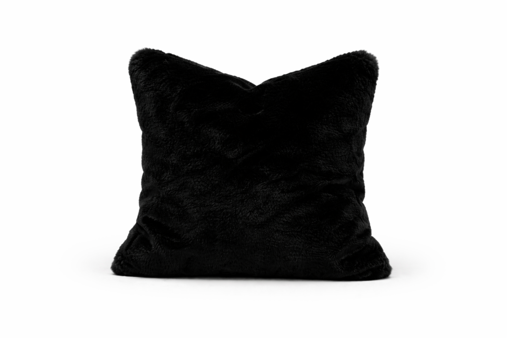exclusive black faux fur scatter cushion
