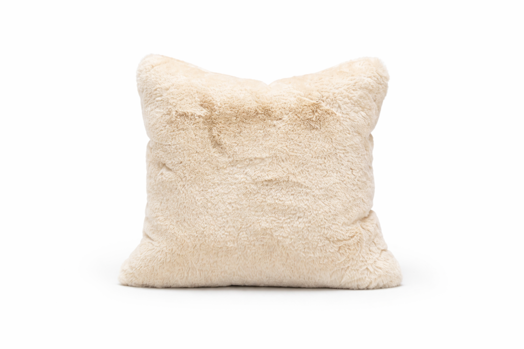 exclusive cream faux fur scatter cushion