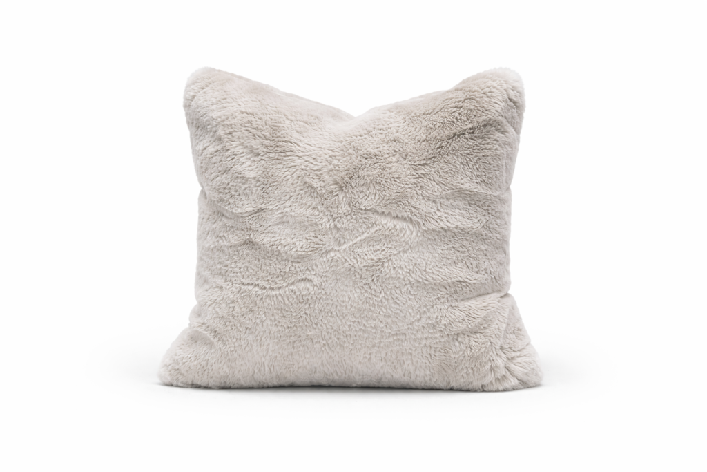 exclusive grey faux fur scatter cushion