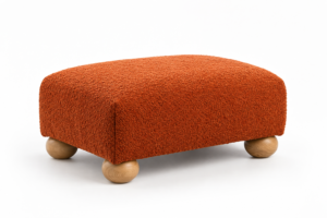Orange Boucle Stool